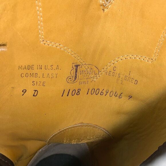 Justin 1108 Brown Men’s 9 D Leather Western Cowboy Boots Made In USA Comfort - Picture 3 of 13